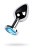 Toyfa Metal Silver anal plug - серебристая анальная пробка с камнем, 7.5х3.4 см (голубой)