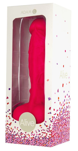 Alive Adam Pink L - фаллоимитатор двухслойный, 21х4 см (розовый) - sex-shop.ua