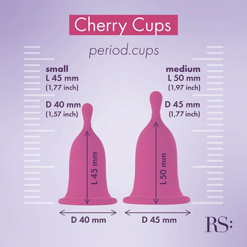 RIANNE S Femcare Cherry Cup - 2 менструальные чаши размер S и M в косметичке - sex-shop.ua