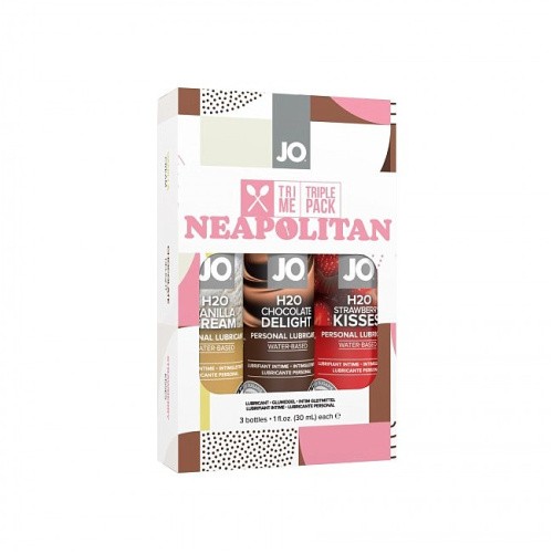 System JO Tri-Me Triple Pack - Neapolitan - Набор оральных смазок, 3×30 мл