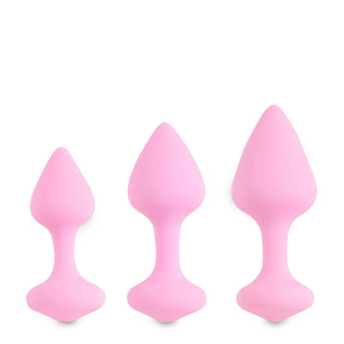 FeelzToys - Bibi Butt Plug Set 3 - Набор силиконовых анальных пробок (розовый) - sex-shop.ua