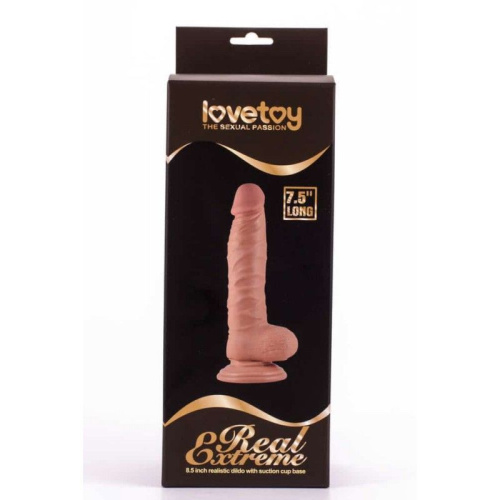 LoveToy Real Extreme Dildo # 1 - Реалістичний фалоімітатор на присосці, 19 см (тілесний) - купити в Україні | Секс шоп SEX-SHOP.ua