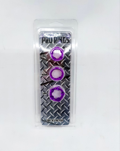 Seven Creations Ultra Soft & Stretchy Pro Rings - Набор эрекционных колец 3 шт (фиолетовый)