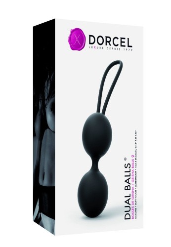 Dorcel Dual Balls Black вагінальні кульки діаметр зі зміщеним центром ваги, 3,6 см, вага 55 гр (чорний)