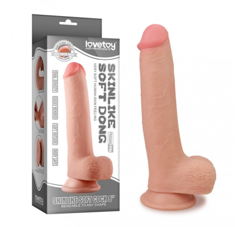 LoveToy - Skinlike Soft Dong 8 - Фалоімітатор з мошонкою, 23х4.4 см - купити в Україні | Секс шоп SEX-SHOP.ua
