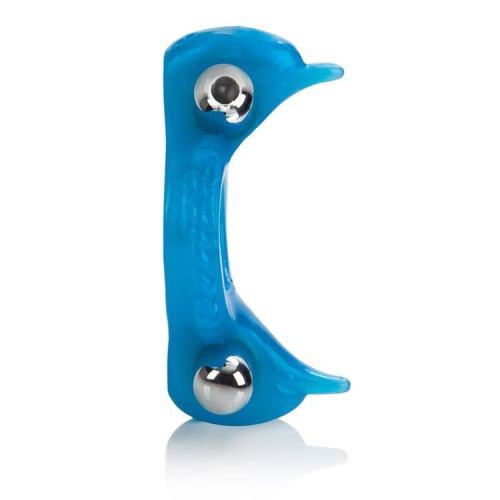 CalExotics Double Dolphin - виброкольцо, 8х4 см (голубой)