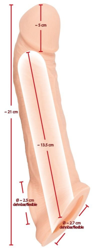 Orion Nature Skin Penis Sleeve With Extension - Насадка на член +5 см (тілесний)