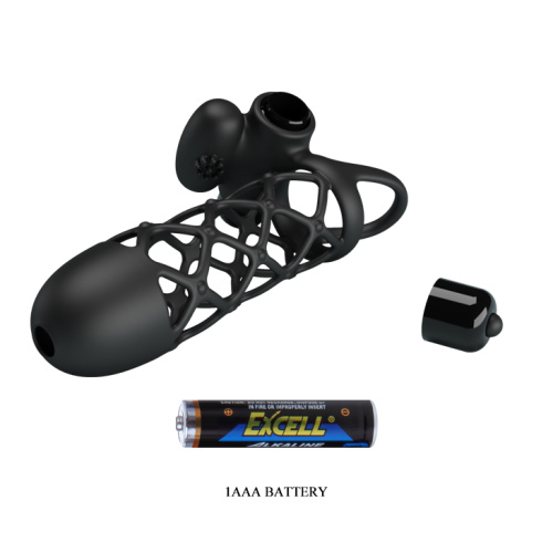 LyBaile Pretty Love Vibro Penis Sleeve Black I - Насадка на член, 13.5х3.6 см - купити в Україні | Секс шоп SEX-SHOP.ua