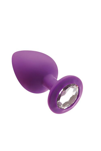MAI Attraction Toys №49 анальная пробка с кристаллом, 9,5х4 см (фиолетовый) - sex-shop.ua