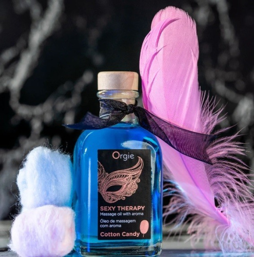 Orgie Sexy Therapy Kissable Cotton Candy съедобное масло для массажа поцелуями, 100 мл (сахарная вата)