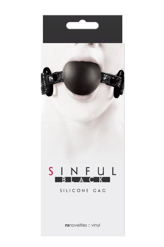 NS Novelties Sinful Soft Silicone Gag - силиконовый кляп, (черный) - sex-shop.ua