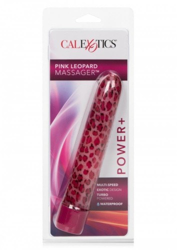 CalExotics Leopard Massager пластиковый вибратор, 17х3 см (розовый) - sex-shop.ua