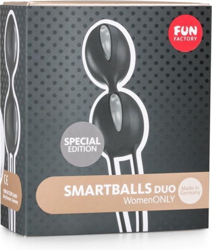 Fun Factory Smartballs Duo Вагінальні кульки, 9.5х3. 6 см (чорний з сірим)