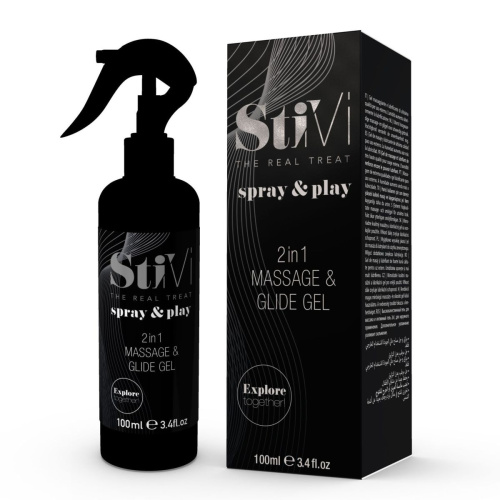 Лубрикант та масажний гель StiVi spray&play 2 in 1 100мл