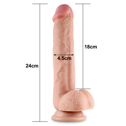 Sliding-Skin Dual Layer Dong 9.5 '' - Фаллоимитатор, 24 см (телесный)