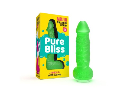 Pure Bliss Mini - Крафтове мило-член із присоскою (зелений)