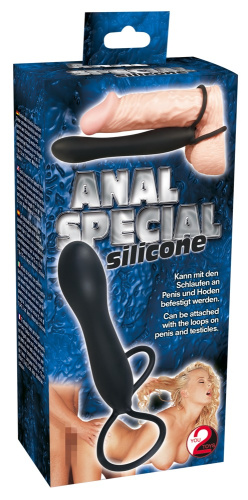 Anal Special Silicone Black - Анальная насадка, 15 см (черный) - sex-shop.ua