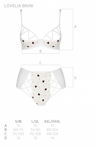 Passion Lovelia Bikini - Комплект білизни, S/M (білий) - купити в Україні | Секс шоп SEX-SHOP.ua