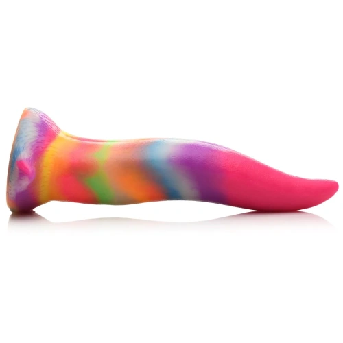 Creature Cocks Unicorn Kiss Glow-in-the-Dark Dildo - фантазийный светящийся в темноте фаллоимитатор язык Единорога, 21.3х5.8 см (радужный) - sex-shop.ua