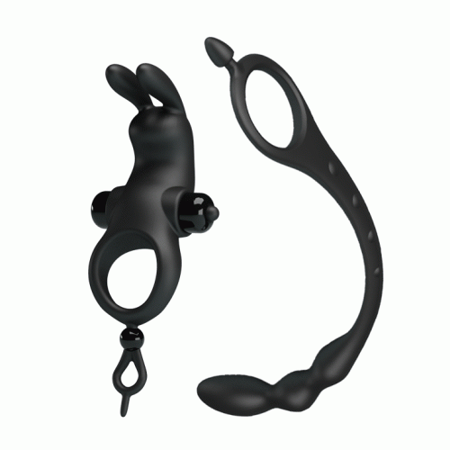 Pretty Love Vibration Penis Sleeve V Black - Насадка на пенис, 24,5 см (черный)