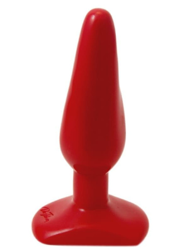Doc Johnson Butt Plug Smooth Classic - Анальная пробка тонкая средняя, 12х3,5 см (красный) - sex-shop.ua