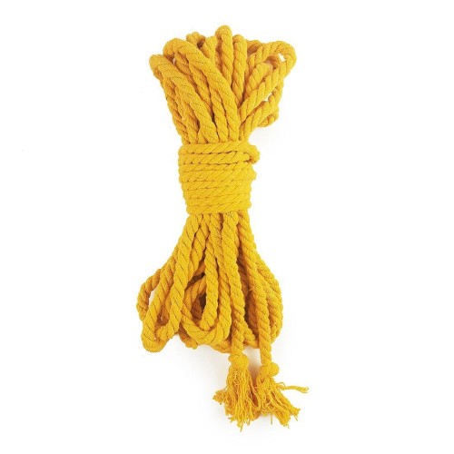 Art of Sex BDSM - Хлопковая веревка для шибари связывания, 8 метров, 6 мм (желтый) - sex-shop.ua