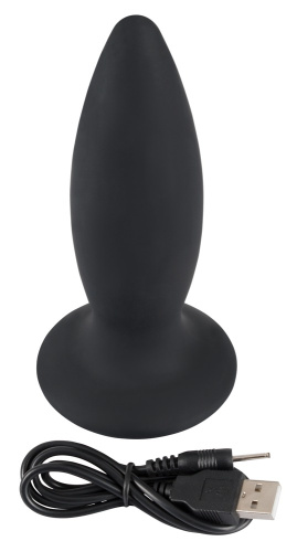 Orion Black Velvets Recharge Plug L - Анальная пробка с вибрацией, 14,7х4,4 см (черный)