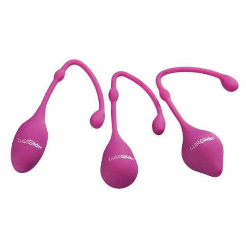 StRubber LustGlider Kegel Ball Set Lila - Набор вагинальных шариков, 10.9х3 см (фиолетовый)