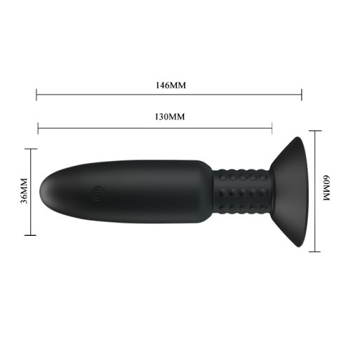 Pretty Love Beaded for xtra pleasure Plug Black - Анальная пробка с вибрацией, 14,6х3,6 см (черный)
