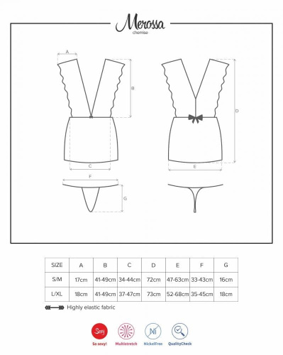 Комплект Obsessive Merossa chemise (S/M)