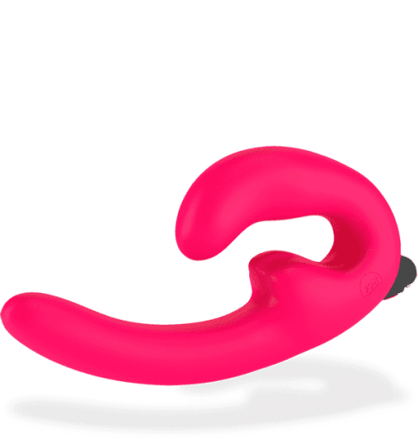 Fun Factory Sharevibe - Безремневой страпон с вибрацией, 12.2х2 см (розовый) - sex-shop.ua