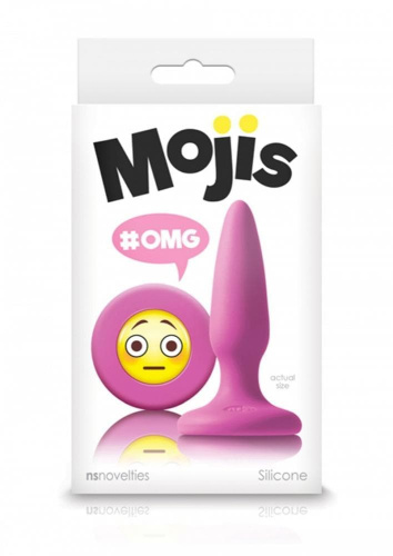NS Novelties Mojis Mini Plug #OMG маленькая анальная пробка, 8.6х2 см (розовый) - sex-shop.ua
