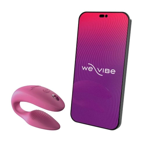 We-Vibe Sync 2 + Лубрикант 50 мл - Інноваційний смарт-вібратор, 7.4х3.1 см (рожевий)