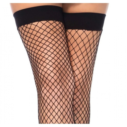 Leg Avenue Fishnet Thigh Highs - Панчохи в сітку, OS - купити в Україні | Секс шоп SEX-SHOP.ua