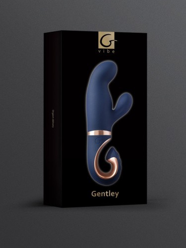 Gvibe Gentley Caribbean Blue - вибратор кролик для стимуляции точки G и клитора с 2 моторами, 19.9х4.2 см (синий) - sex-shop.ua