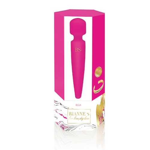 Rianne S Bella Mini Wand Rose вибромассажер 10 режимов, 19х4 см (ярко розовый) - sex-shop.ua