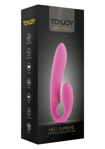 Toy Joy Neo Supreme Vibrator Pink - клиторально-вагинальный вибратор, 12х3 см - sex-shop.ua