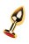 Gold anal plug TOYFA Metal - Золотистая анальная пробка с кристаллом, 7.8х3.5 см (красный)