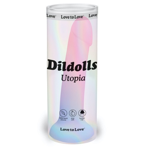 Love To Love - Dildolls Utopia - Фалоімітатор ультрам'який, 14.8х3.5 см (рожевий з блакитним)