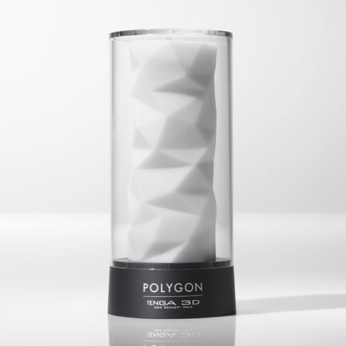 Tenga 3D Polygon - Мастурбатор с ломаной текстурой, 13х4 см (белый)