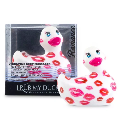 Big Teaze Toys I Rub My Duckie Romance 2.0 -  вибратор уточка, 9 см (белый с красным)