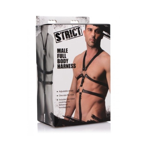 Strict Male Full Body Harness - чоловіча збруя на все тіло, S-L (чорний)