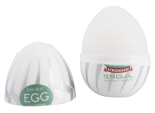 Tenga Egg Hard Boiled Strong Sensations Thunder - Мастурбатор-яйце, 5х4. 5 см (зелений)
