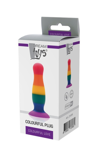 Colourful Love Plug - Анальная пробка, 10,5 см (радужный)