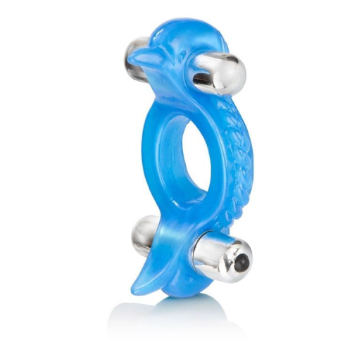 CalExotics Double Dolphin - виброкольцо, 8х4 см (голубой)