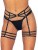Leg Avenue-Rhinestone garter strapps OS Black - Сексуальный гартер со стразами