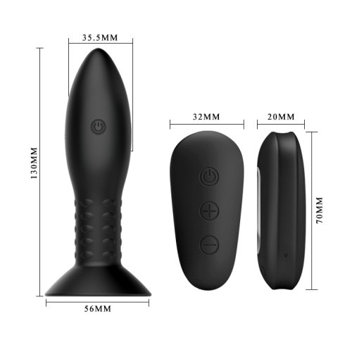 LyBaile Mr Play RC Vibrating Butt Plug Black - Анальная пробка с вибрацией, 11х3.3 см (черный)