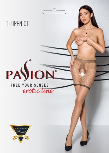 Passion Tiopen 011 - Колготки с открытым доступом, 1/2 (телесный)