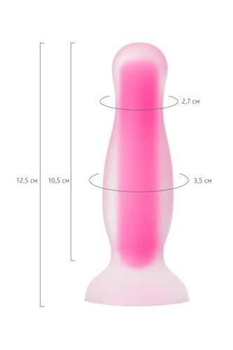Beyond By Toyfa John Glow - Анальная пробка светящаяся в темноте, 12.5х3.5 см (розовый) - sex-shop.ua