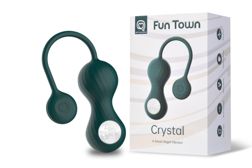 Magic Motion Fun Town Crystal вагінальні смарт-кульки з вібрацією та прозорою скляною кулею, 8х3.5 см